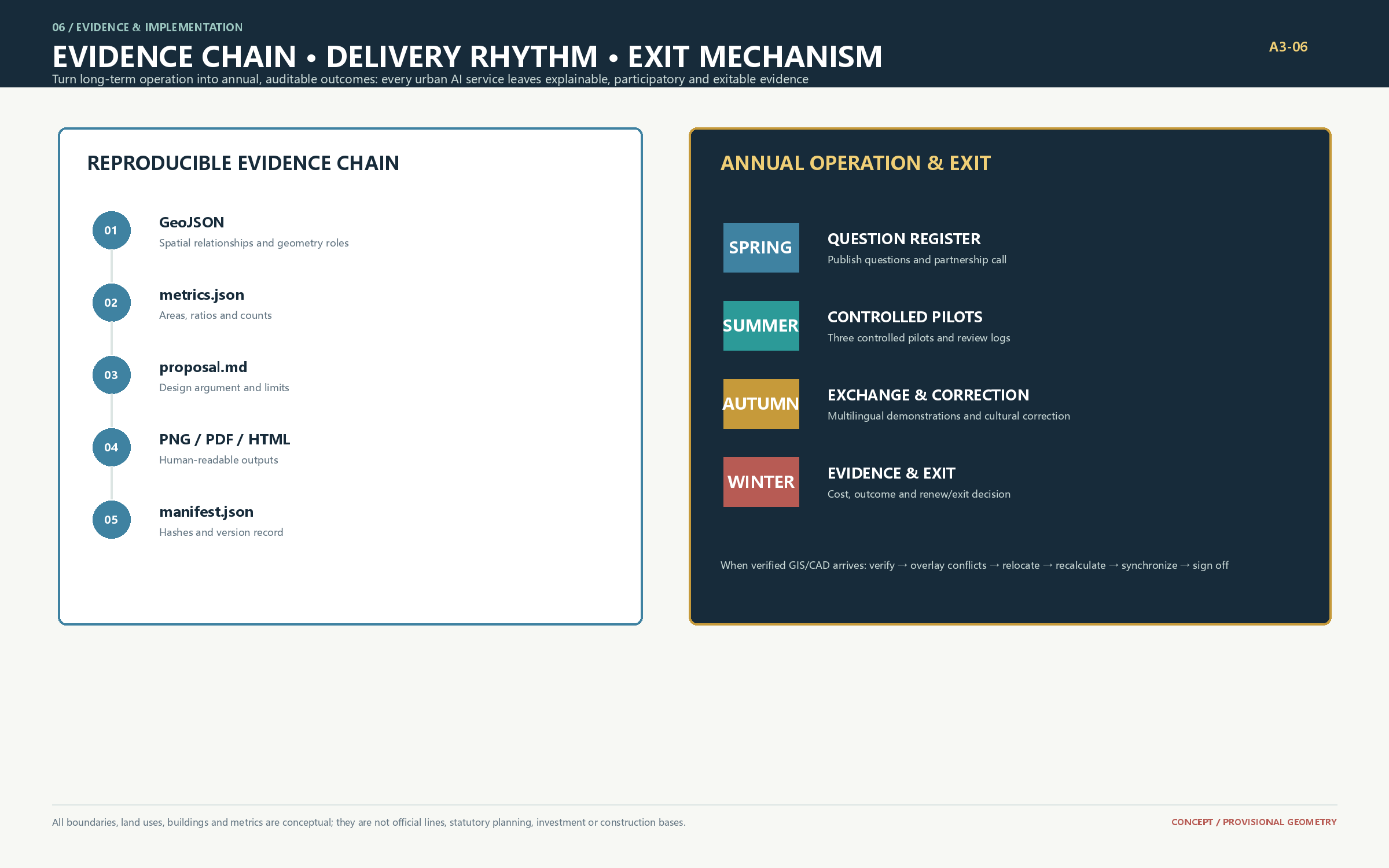 Evidence chain and decision gates